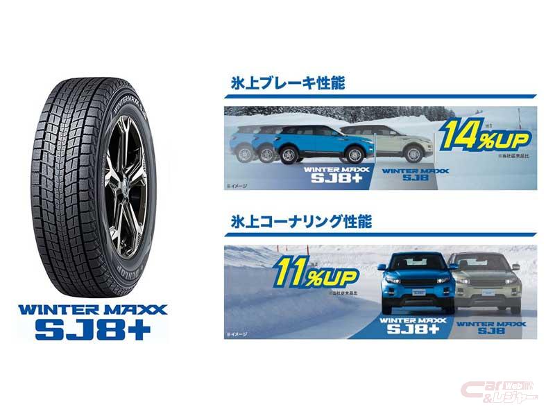 SUV用スタッドレスタイヤ・ダンロップ｢WINTER MAXX SJ8+｣新発売、氷上性能が大幅向上 -